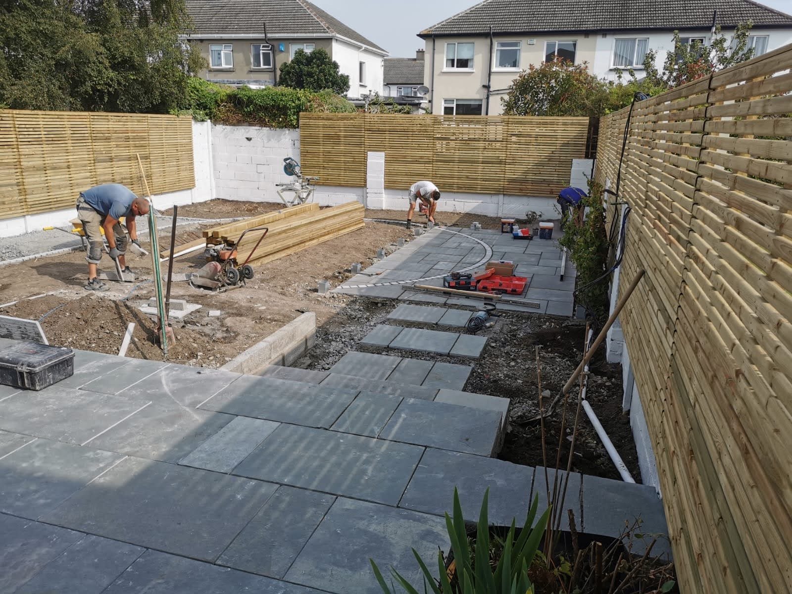 Paving and garden works in progress